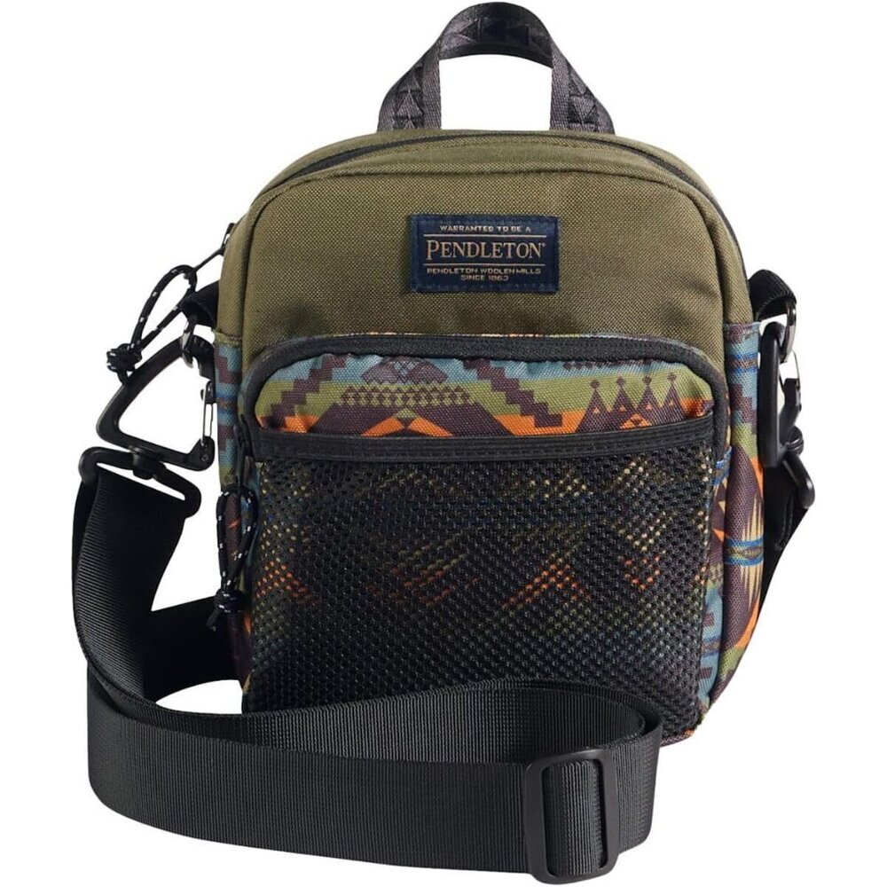 Crossbody Bag Recycled Polyester Southwestern Pattern Compact Organizer
